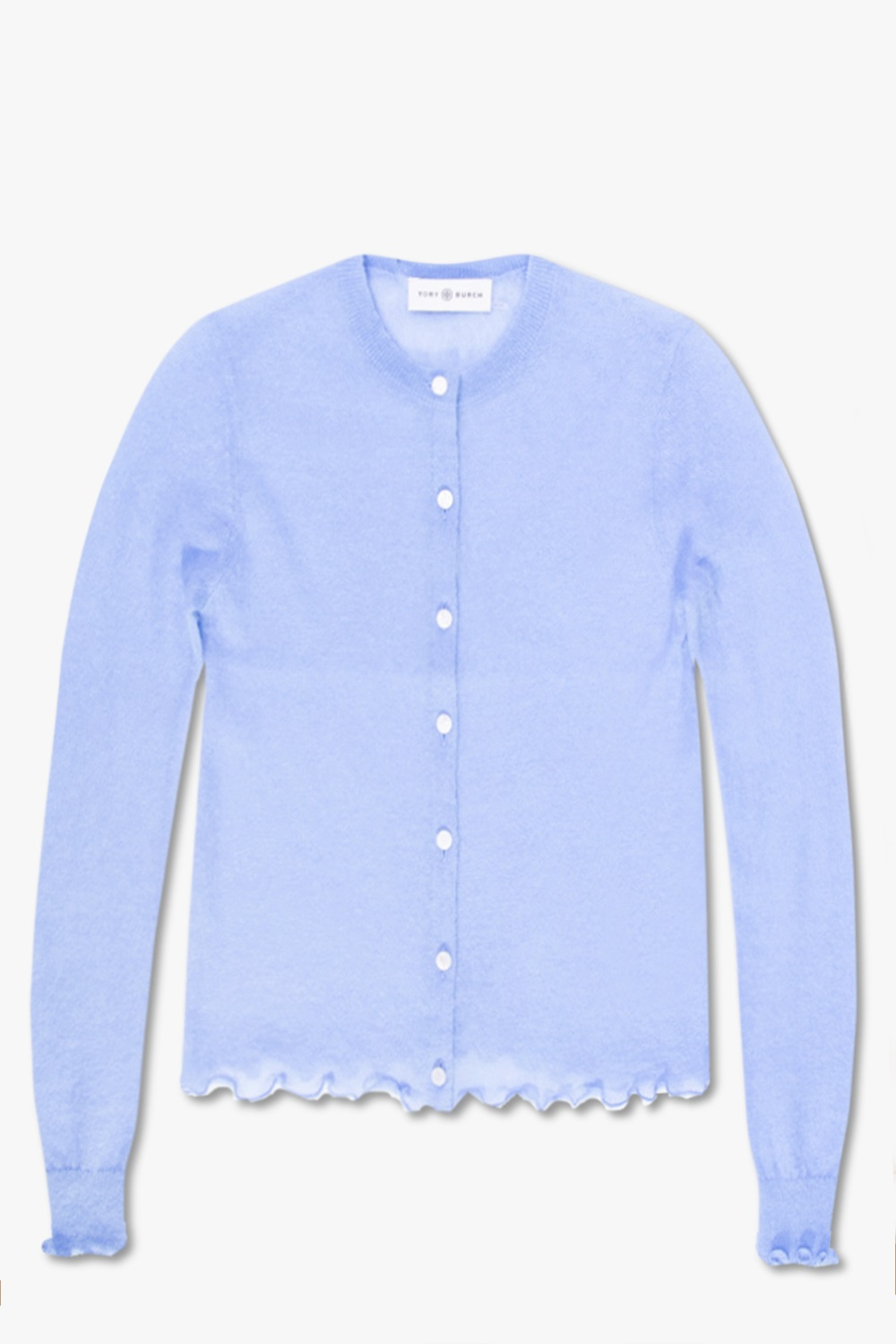 Blue Round neck cardigan Tory Burch SchaferandweinerShops Canada